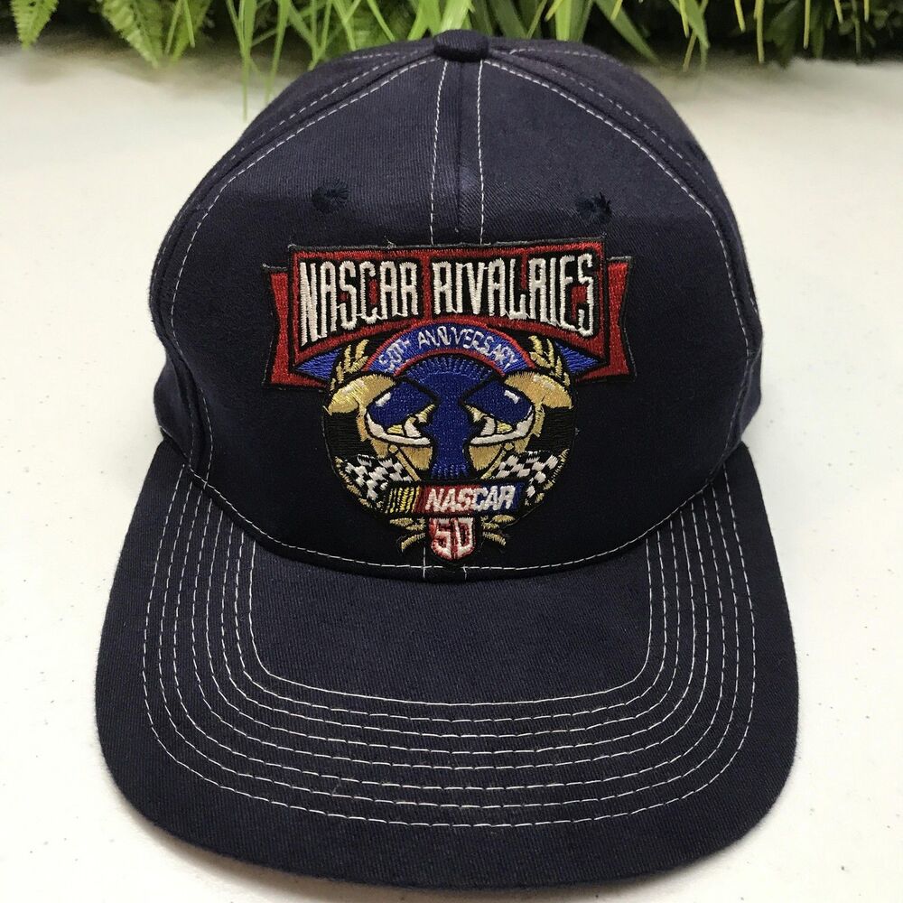 Vintage 1998 NASCAR Rivals Hat Cap Snap Back Mens Navy 50th Anniversary Racing